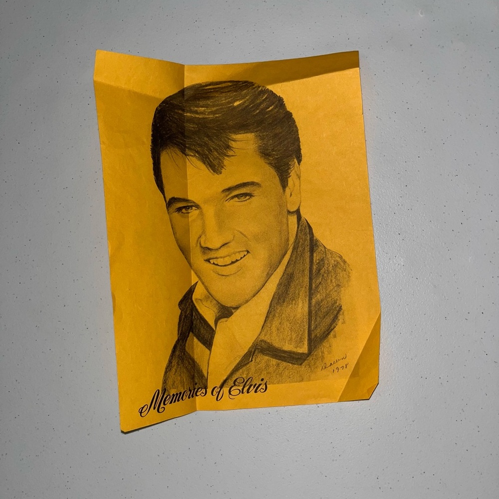 Vintage Sketch Photo of Elvis Presley from Graceland
